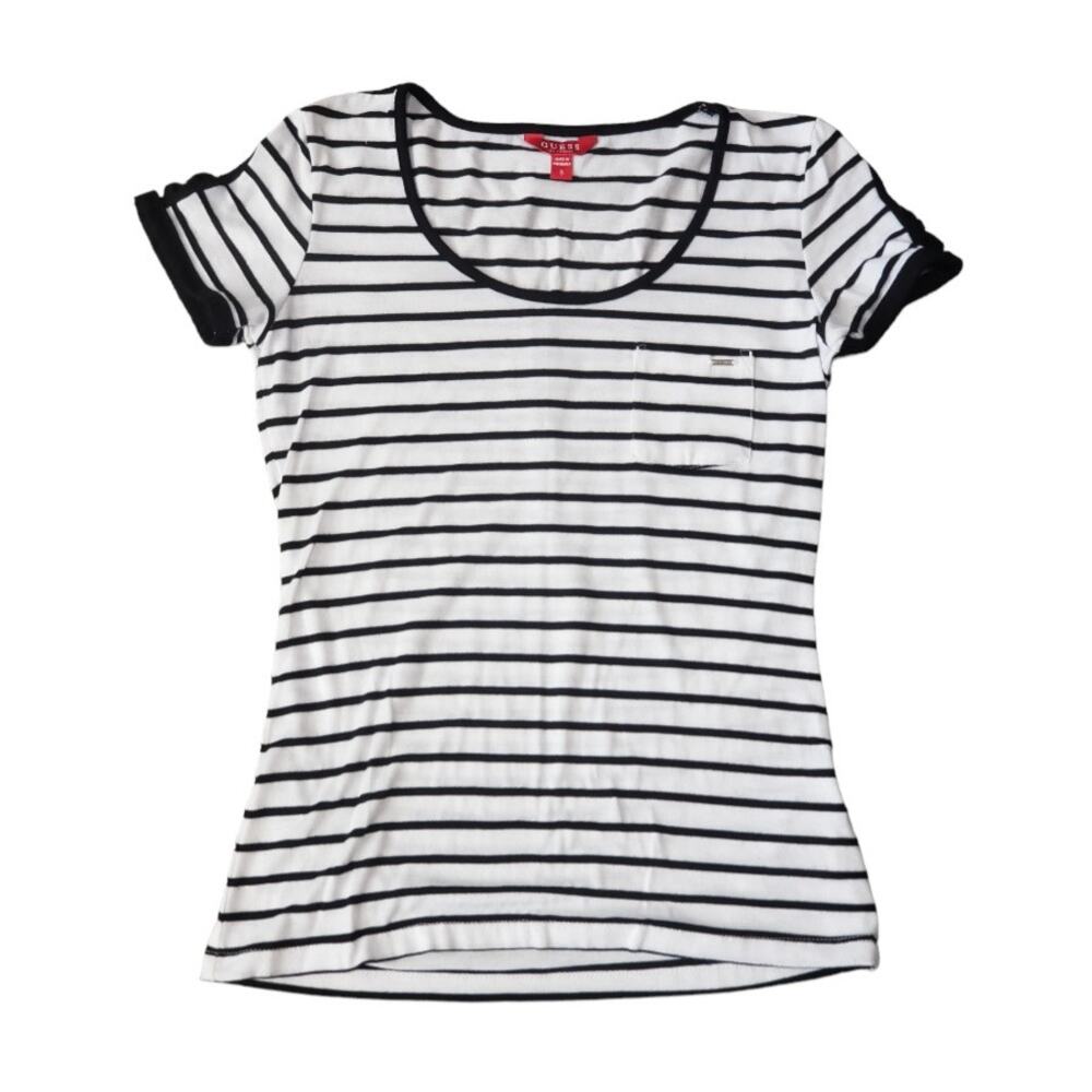 Guess Los Angeles Black & White Short Sleeve T Shirt